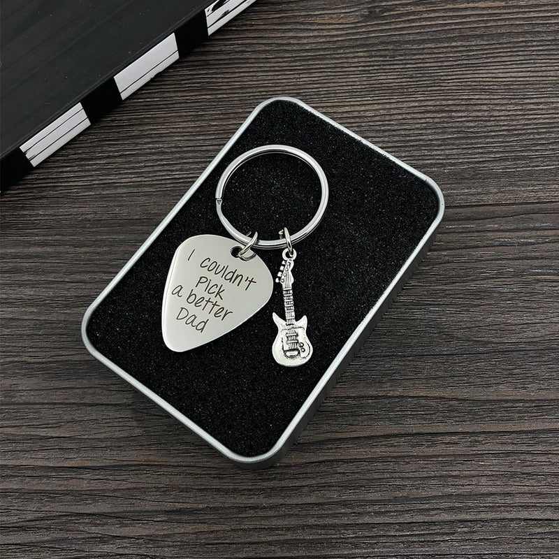 I will Always Pick You Guitar Pick Keychain Engraved I Pick You Grandpa Handstamped Boyfriend Husband Fiance Musician Gifts (I will always pick you keychain) I will always pick you keychain