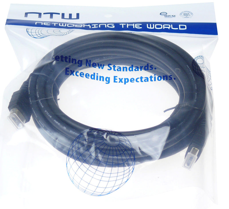 NTW 15ft. High Speed HDMI Cable 28 AWG w/Ethernet, High Definition, Gold Plated Connector, v. 1.4 M-M - NHDMI4-015/28 15'
