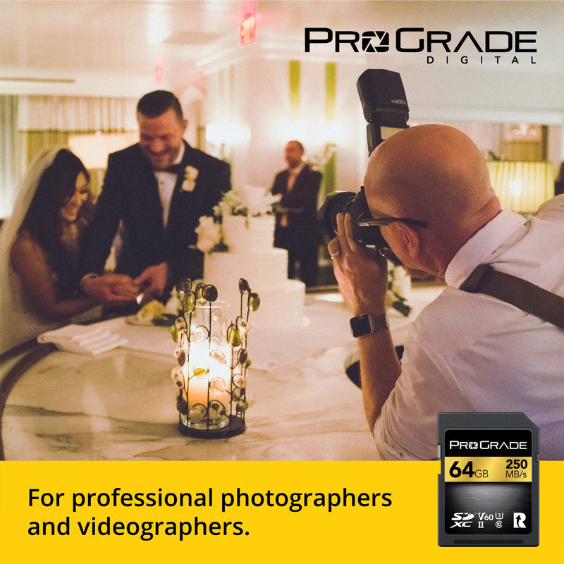 [AUSTRALIA] - Prograde Digital SD UHS-II 64GB Card V60 –Up to 130MB/s Write Speed and 250 MB/s Read Speed | for Professional Vloggers, Filmmakers, Photographers & Content Curators 