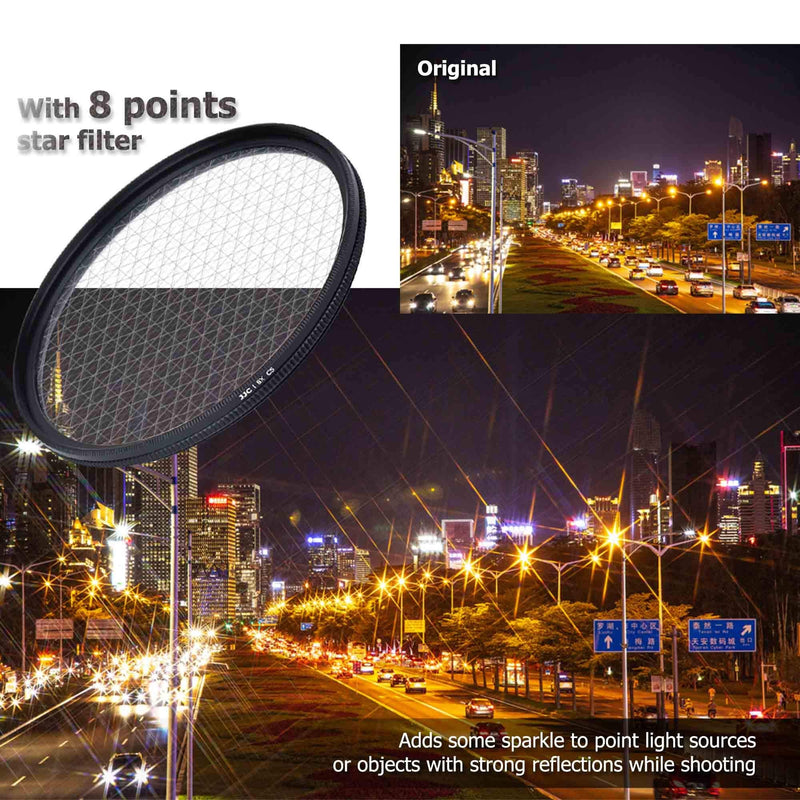 JJC 67mm Variable Star Filter Cross Screen Starburst Filter Kit for Canon EF-S 18-135mm f3.5-5.6 USM Lens, RF 24-105mm F4-7.1 Lens for Sony FE 24-70mm f4 Lens & Other Lenses with 67mm Filter Thread