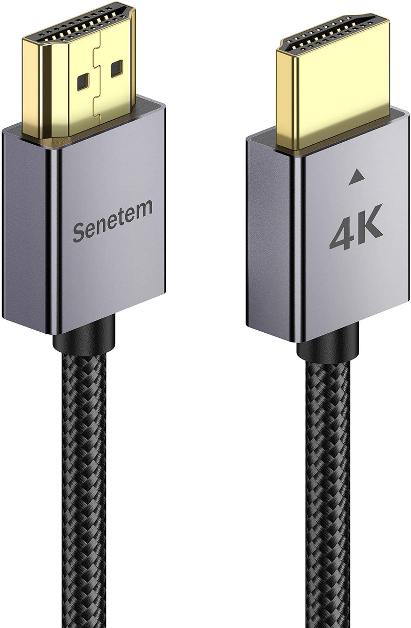 4K HDMI Cable 3.3 ft High Speed (4K@60Hz, 18Gbps), HDMI 2.0 Cord, Cotton Braided, Slim Aluminum Shell, Gold-Plated Connectors -4K HDR, ARC, for Gaming Monitor, TV, X-Box, PS5/4/3 (3.3 Feet, Braided) 3.3 Feet