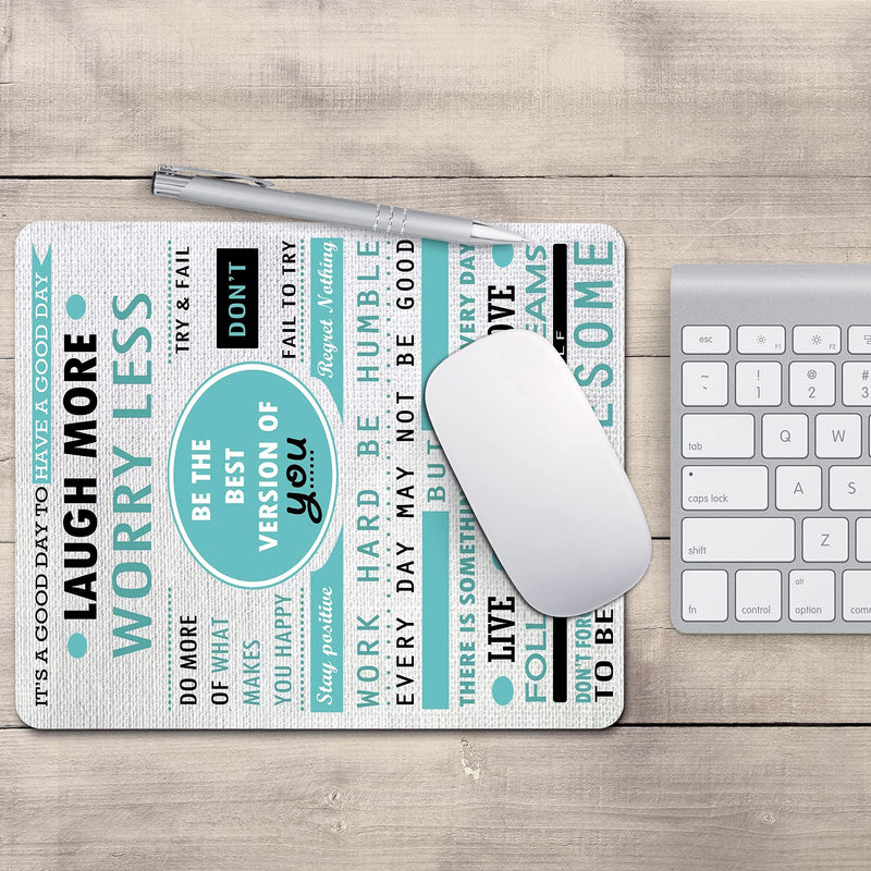 Wknoon Inspirational Quotes Laugh More Worry Less Don't Forget to Be Awesome Mouse Pad Custom Design, Work Hard Be Humble Follow Your Dreams Live Laugh Love Motivational Quote Mouse Pads
