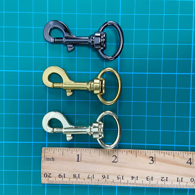 willikiva 10 Pcs 3/4 inch Swivel Snap Hooks for Dog Leash Collar Linking Swivel Snap Hooks Metal Heavy Duty Square Eye Clasp Buckle Trigger Clip (Light Gold) Light Gold