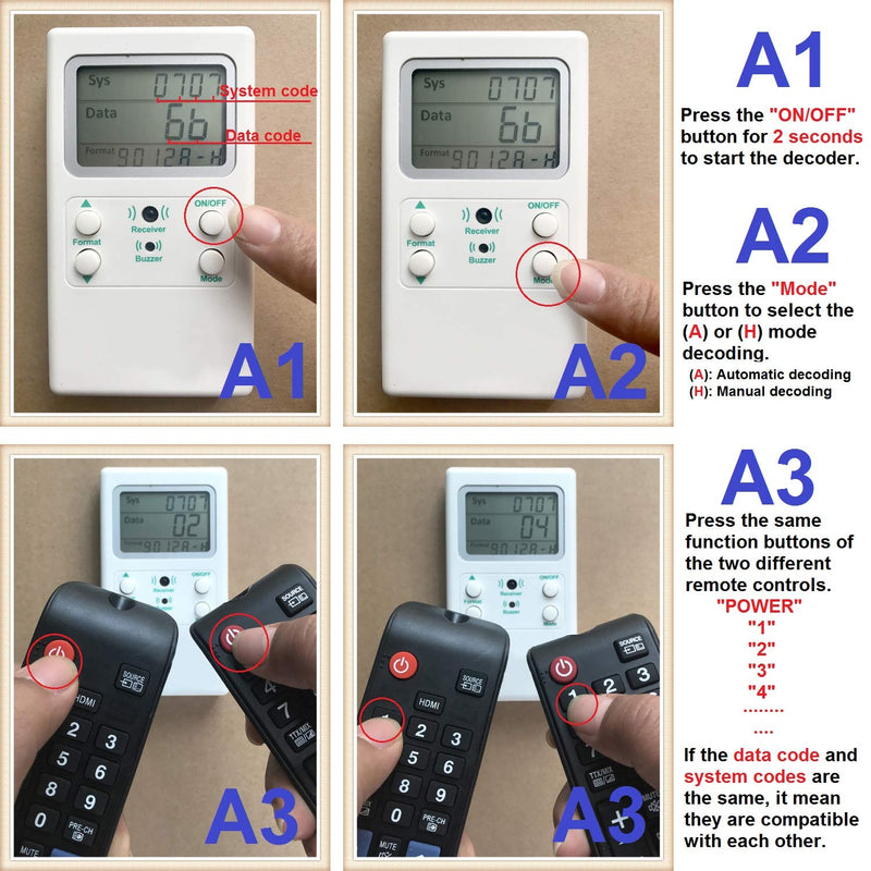 Generic Universal Tv Ir Remote Control Decoder Tester Infrared Remote Control Testing