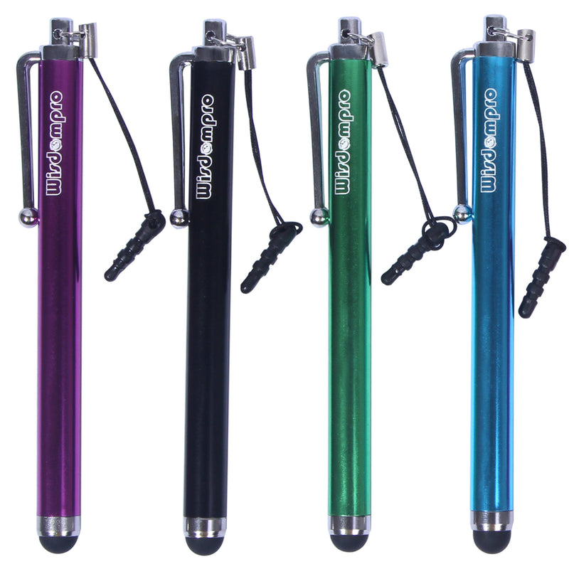 Wisdompro 9-Pack 4.5-Inch Stylus for Capacitive Touch Screen - Black / Silver / Golden / Green / Red / Blue / Light Blue / Hot Pink / Purple 9-Color Pack