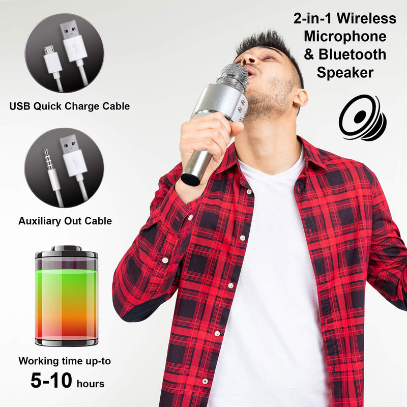 [AUSTRALIA] - MR. MICROPHONE As Seen on TV - Wireless Karaoke Microphone, Portable Handheld Rechargeable Karaoke Speaker Machine for Boys Girls Kids Singing, Compatible with iPhone Android PC 