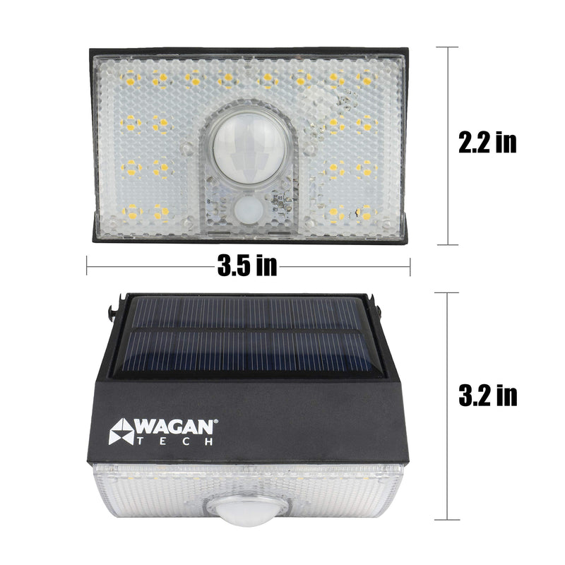Wagan EL8570 1000 Lumens Outdoor LED Solar Wall Light Waterproof Motion Detected Light, Black 1 Pack