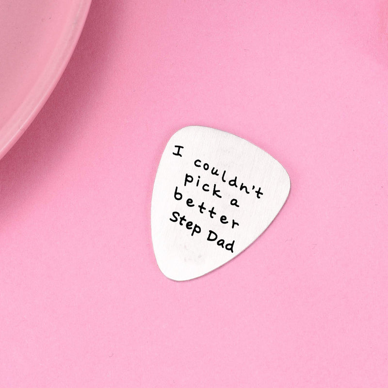 Step Dad Gifts for Father's Day - I Couldn't Pick A Better Step Dad Guitar Pick Gifts for Stepfather, Birthday Gift for Musician Stepdad (Style A) Style A