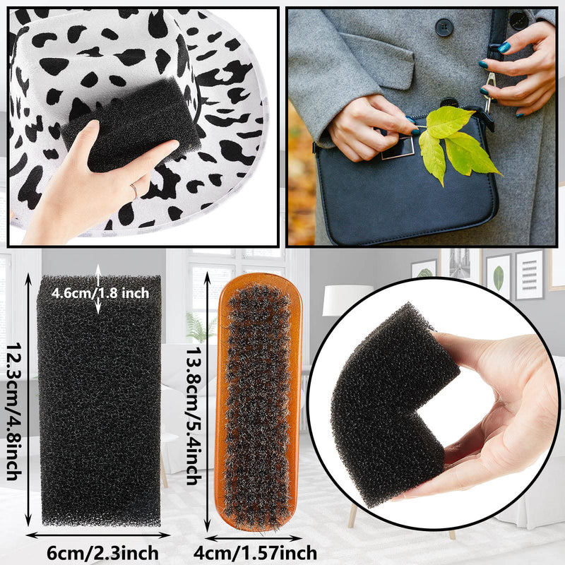 5 Pieces Felt Hat Cleaning Sponge Soft Hair Brush Black Felt Hat Cleaner Hat Cleaning Kit Household Cleaning Sponges with Boar Bristle Brush Hair for Men Bristle Hair Brush for Cowboy Cowgirl Hats