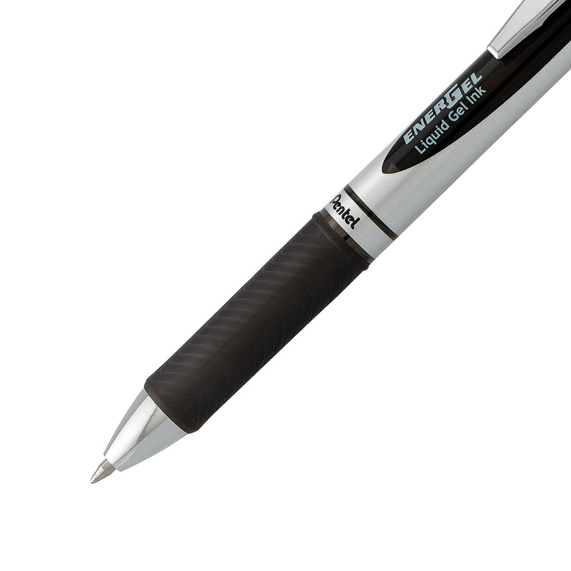 Pentel EnerGel Deluxe RTX Retractable Liquid Gel Pen, 0.7mm, Metal Tip, Black Ink, 2 Pack (BL77BP2A)