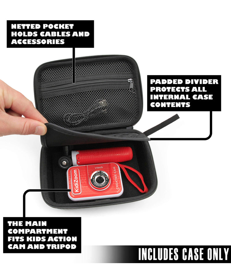 [AUSTRALIA] - CASEMATIX Toy Camera Case Compatible with VTech KidiZoom Creator Cam Video Camera and Camera Accessories, Includes Black Case Only 