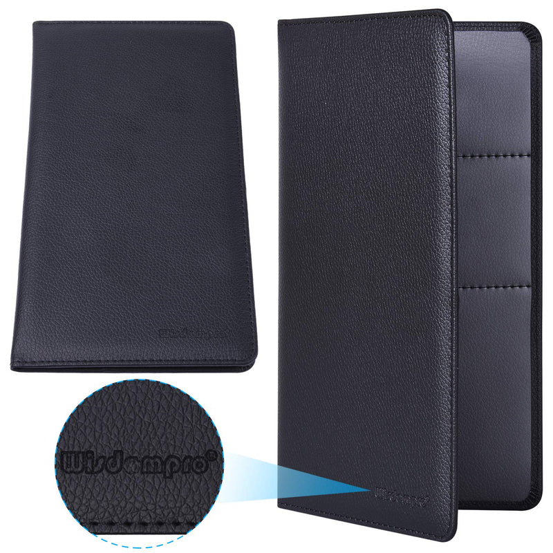 Wisdompro Car Registration and Insurance Documents Holder - Premium PU Leather Vehicle Glove Box Paperwork Wallet Case Organizer for ID, Driver's License, Key Contact Information Cards (Black) Black