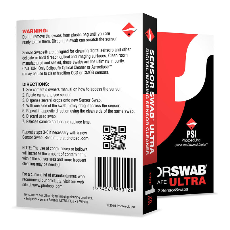 Sensor Swab Ultra 20mm Swabs - Camera Sensor Cleaner Swabs for Cleaning APS-H Mirrored or Mirrorless SLR & DSLR Cameras. Canon, Nikon, Sony - Sensor Dust & Oil Remover (Pack of 12)