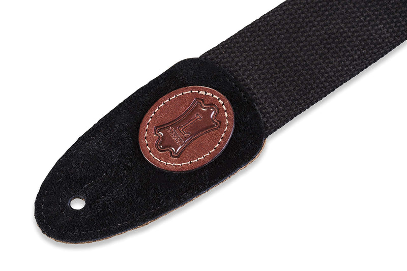 Levy's Leathers MSSC8-BLK Signature Series Cotton Guitar Strap, Black Standard Black