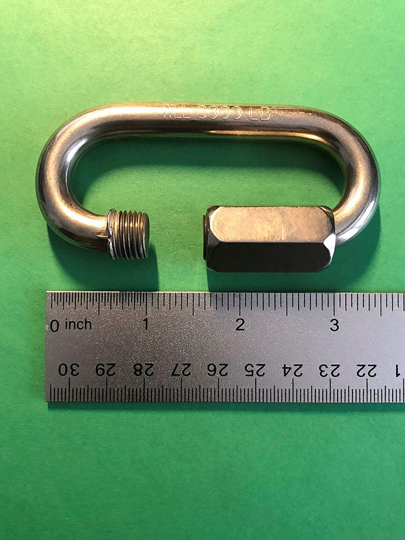 4 Pieces Stainless Steel 316 Quick Link 3/8" (10mm) Marine Grade