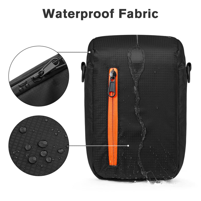 S-ZONE Camera Insert Bag Waterproof Lens Cube Case Compatible with Nikon Canon Sony Fuji for SLR DSLR Mirrorless Lens Cables Accessories Black