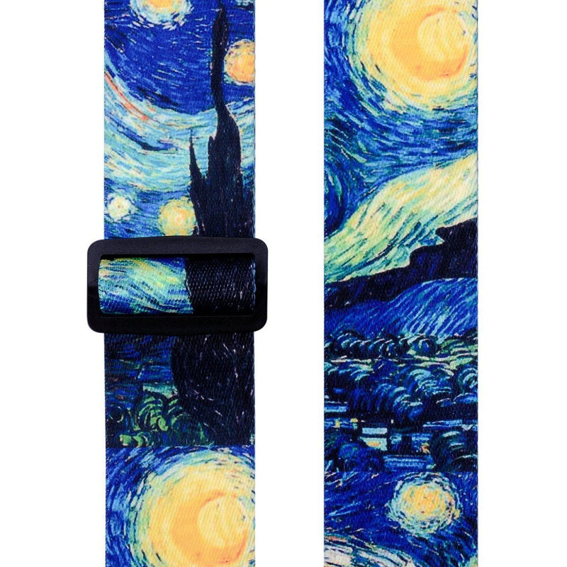 Van Gogh "Starry Night" Guitar Strap Includes Strap Button & 2 Strap Locks. Adjustable Guitar Shoulder Strap For Bass, Electric & Acoustic Guitar.Best Birthday Gift for Men Women Guitarist Starry Night