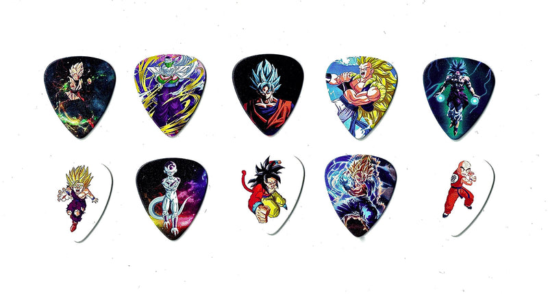 Dragon Ball Z Guitar Picks(10 Medium Picks in a Packet) for DBZ Lovers [0.71mm]