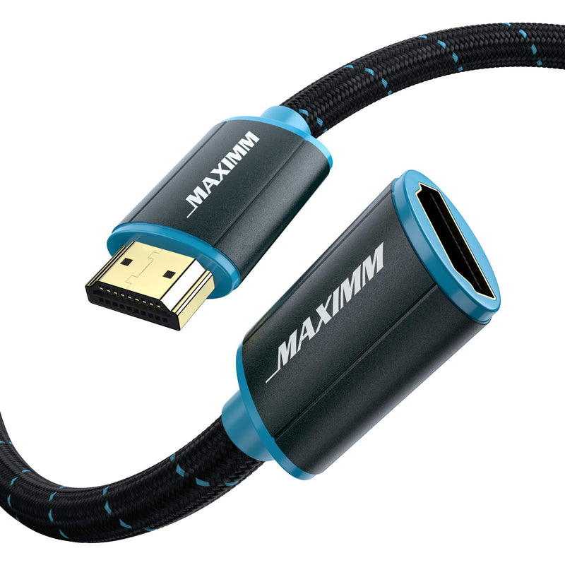 Maximm 4K HDMI Male to Female Extension Cable - 1.5 FT - 60Hz 48 Gbps-Premium High Speed Cable