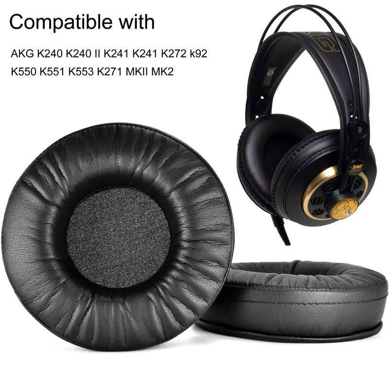[AUSTRALIA] - K240 Ear Pads defean Replacement Ear Cushion Earpads Pillow Cover Compatible with AKG K240 K550 K551 K553 K241 K241 K272 Headset,Softer Leather,High-Density Noise Cancelling Foam, Added Thickness 