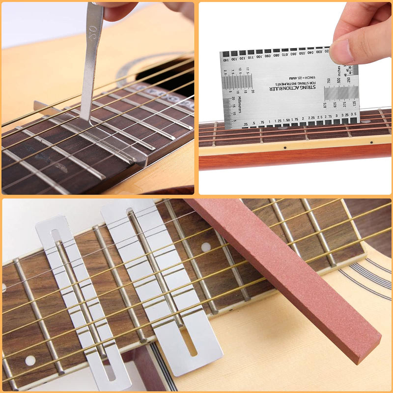 EEEKit 54Pcs Guitar Repair Tool Kit, Guitar Repairing Maintenance Tool Set with Carrying Case, Guitar Cleaning Care Accessories for Acoustic Electric Guitar Ukulele Bass Mandolin Banjo