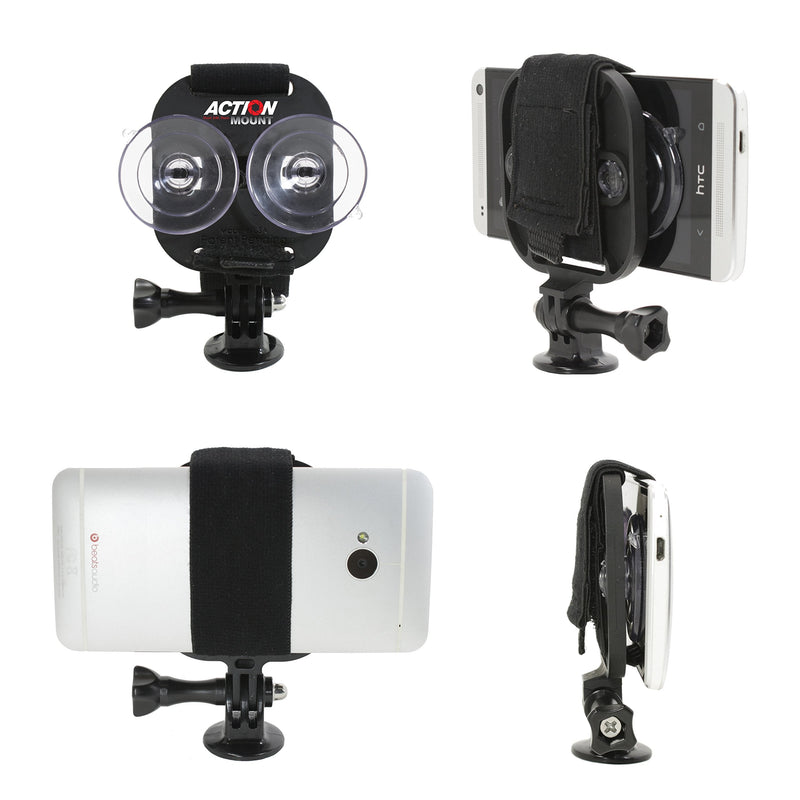 Action Mount - Universal Smartphone Mount Set Add-On for Video. Attach to Any Sport Camera Mount for Use with Phone While Hunting & Fishing. (Action Mount Setup) Action Mount Setup