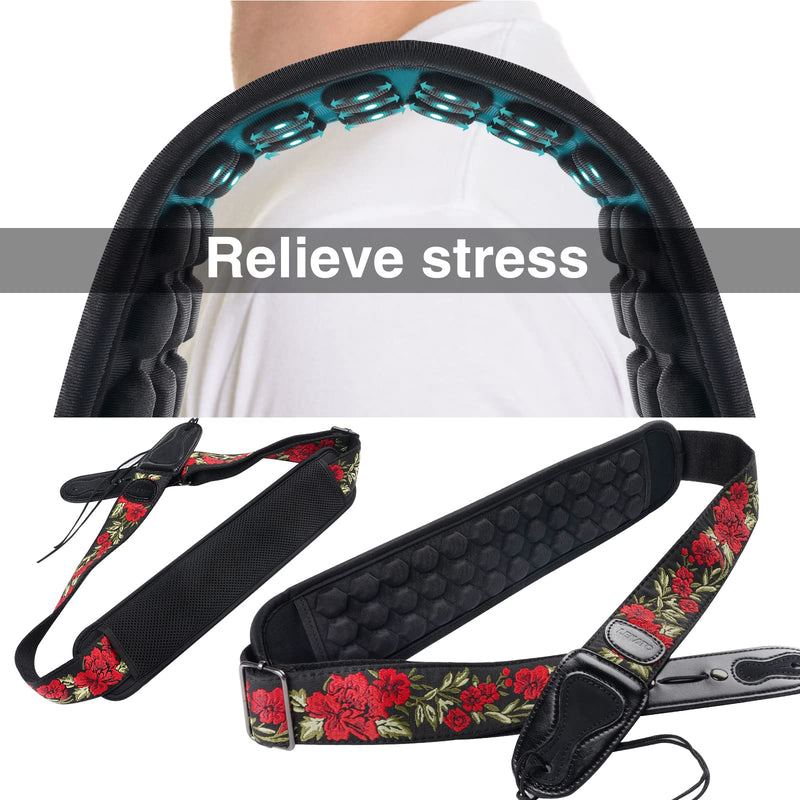 LEKATO Air Cushion Strap Pad, Padded Guitar Strap for Bass, Electric & Acoustic Guitars Pad for Guitar Straps - Decompression Shoulder Bass Strap Padded Suitable for Guitar Straps within 2.7" Width