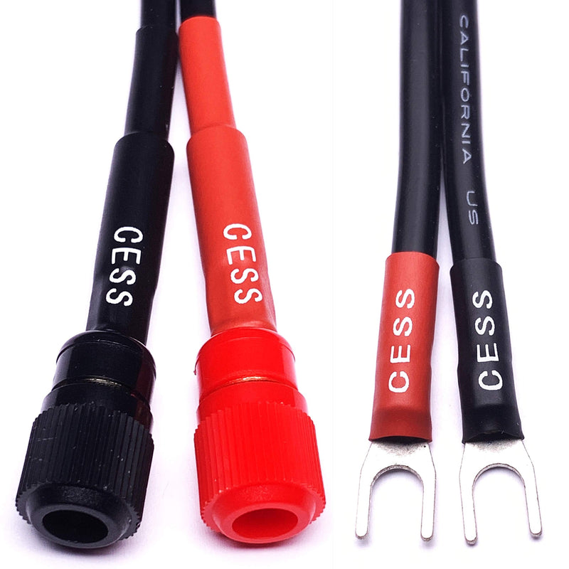 CESS-031S Fork Spade Plug to Binding Post Banana Female Jack - 2 Pack (Small Spade) Small Spade