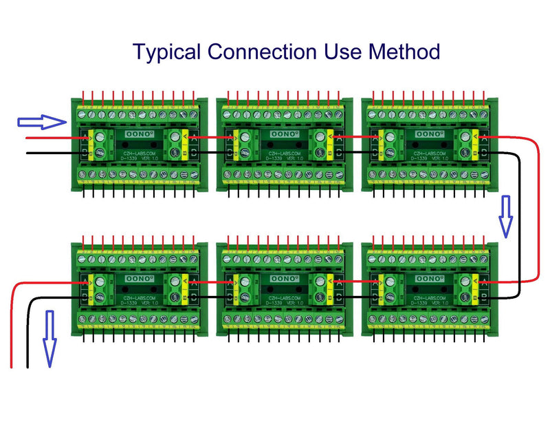 [AUSTRALIA] - OONO DIN Rail Mount 30A/300V 2x12 Position Screw Terminal Block Distribution Module. 