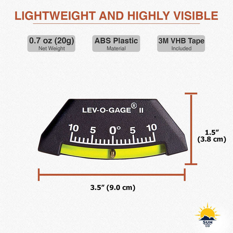 Sun Company Lev-o-Gage II - Marine Clinometer | Fore and AFT Trim Aid | Shatterproof Flex-Tube Design Boat Clinometer
