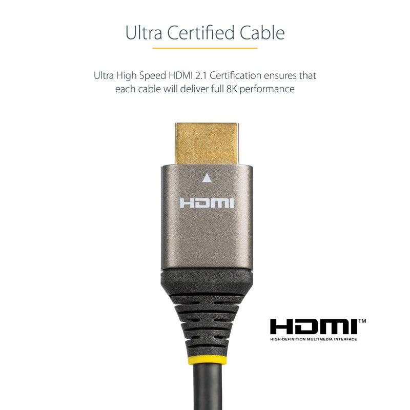 StarTech.com 3ft (1m) HDMI 2.1 Cable 8K - Certified Ultra High Speed HDMI Cable 48Gbps - 8K 60Hz/4K 120Hz HDR10+ eARC - Ultra HD 8K HDMI Cable - Monitor/TV/Display - Flexible TPE Jacket (HDMM21V1M) 3.3 ft / 1 m