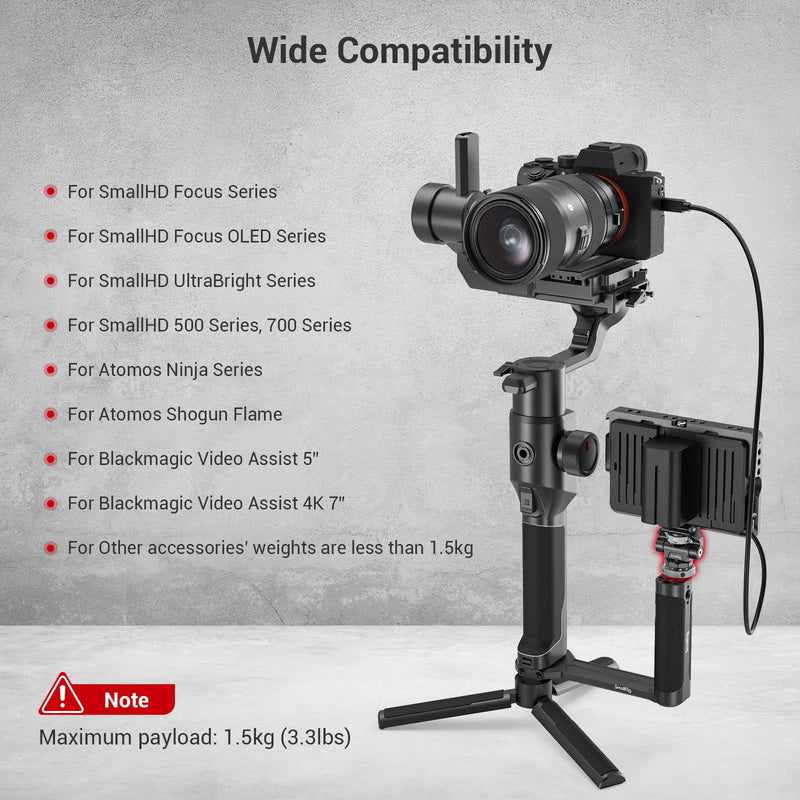 SMALLRIG Field Monitor Mount Monitor Holder Swivel and Tilt Adjustable with Cold Shoe Mount for 5" and 7" Monitor - 2905