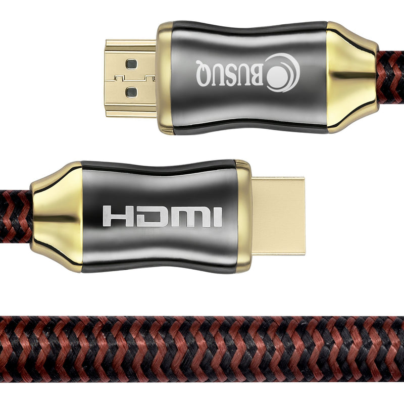 UFO Parts 4K 2.0 HDMI Cable 25ft BUSUQ HDMI 2.0 (4K@60HZ) Ready 26AWG Nylon Braided- High Speed 18Gbps Gold Plated Connectors Ethernet, for HD 1080p Xbox PS5 PS4 PS3 PC, TV&More HDMI 25ft Black