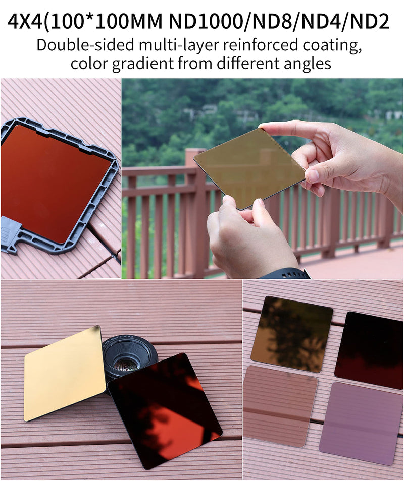 [AUSTRALIA] - Fotga Pro ND4 4x4 0.6 Glass Neutral Density Filter 2 Stops for 4x4 inch Mattebox Cokin Z Hitech Lee Lens Filter Trays Holder 