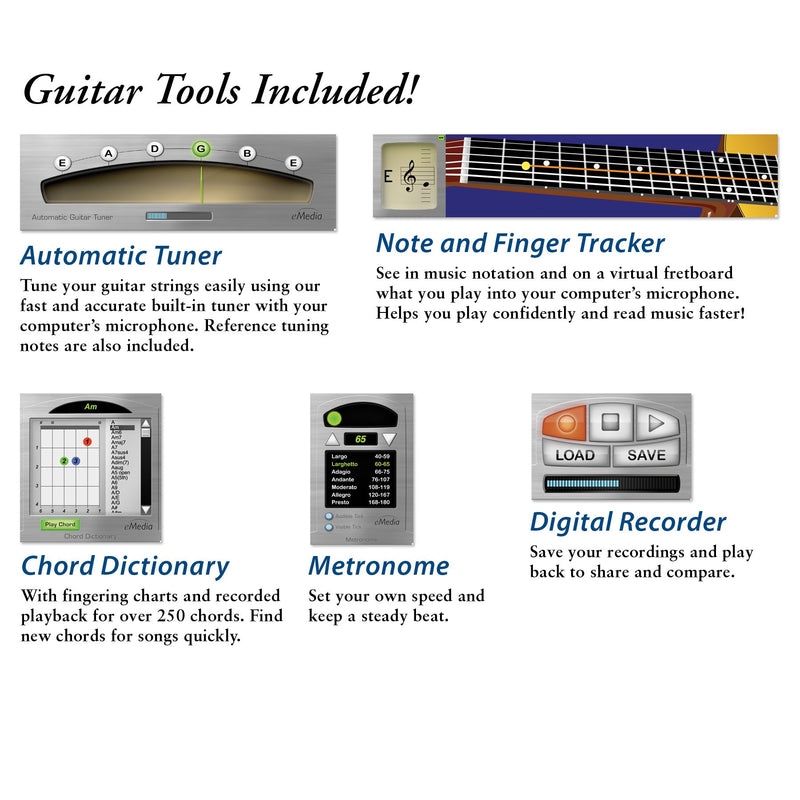 eMedia Guitar Method v6 - Special Edition with 170+ Additional Lessons - Learn At Home