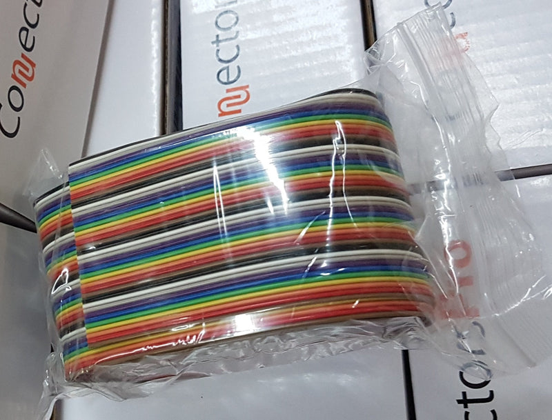 Pc Accessories - Connectors Pro IDC 40P 10 Feet Rainbow Color Flat Ribbon Cable for 2.54mm 0.1" Pitch Connectors (40P-10FT) 40P-10FT