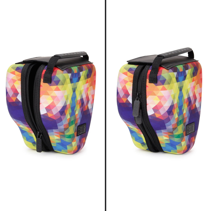 USA GEAR Hard Shell DSLR Camera Case (Geometric) with Molded EVA Protection, Quick Access Opening, Padded Interior and Rubber Coated Handle-Compatible with Nikon, Canon, Pentax, Olympus and More Geometric - Standard
