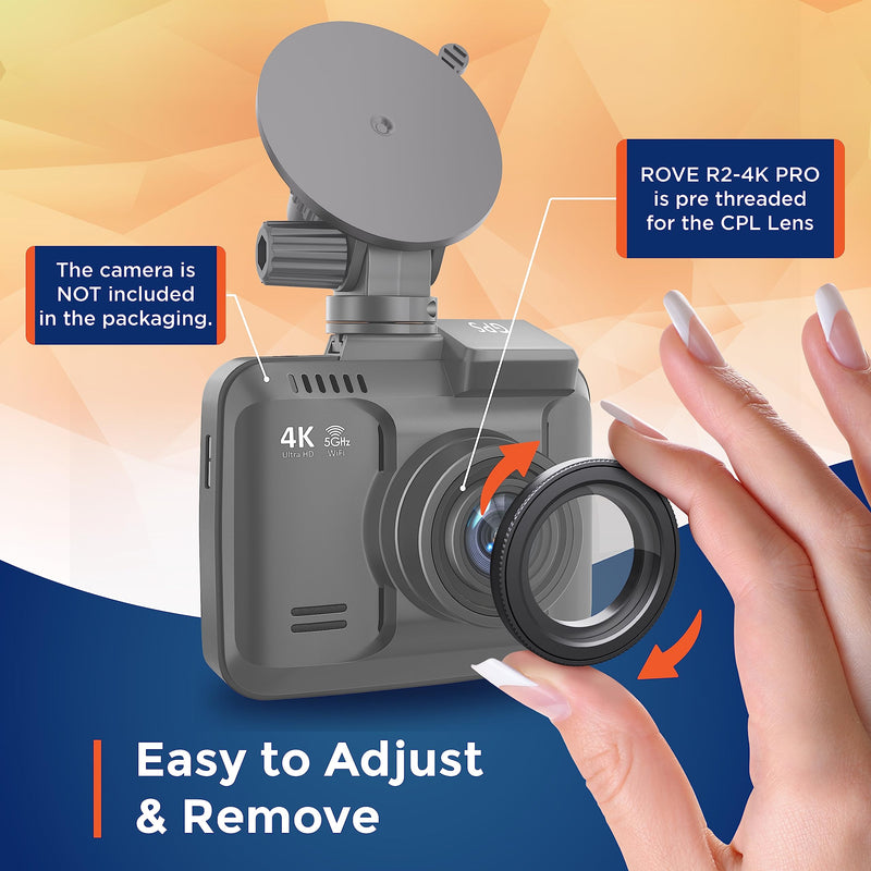 ROVE Ultimate CPL Filter, Anti-Glare Circular Polariser Lens for ROVE R2-4K PRO Dash Cam Model Only (NOT for R2-4K Model)