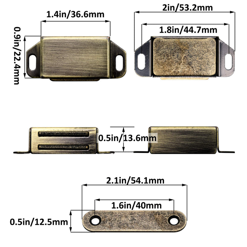 8 Pack Magnetic Cabinet Door Catch- Stainless Steel Closet Catches with Strong Magnetic- Furniture Latch 20 lbs (Bronze) 8pcs
