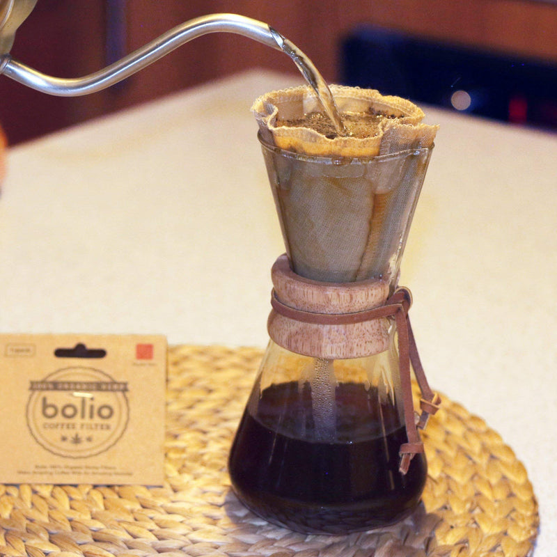 Bolio Organic Hemp Cone Pour Over Coffee Filters - Durable, EcoFriendly, Reusable (1, No.4) 1
