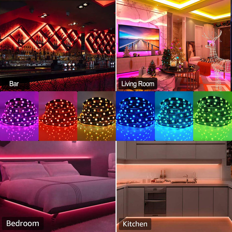 [AUSTRALIA] - IELECMG Led Strip Lights for Bedroom Bluetooth ,Music Led Lights16.4ft RGB LED Strip Flexible Color Changing USB Powered Strip Lights No-Waterproof Mood Lighting TV Backlight Home Kitchen 