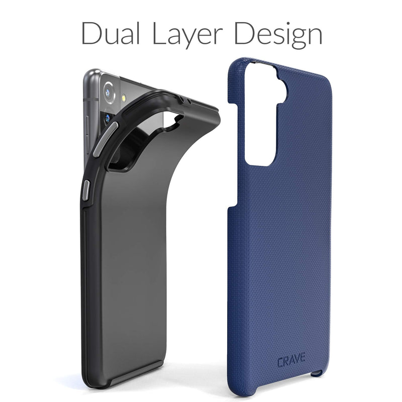 [AUSTRALIA] - Crave Dual Guard for Galaxy S21+ Case, Shockproof Protection Dual Layer Case for Samsung Galaxy S21 Plus, S21+ 5G (6.7 inch) - Navy 