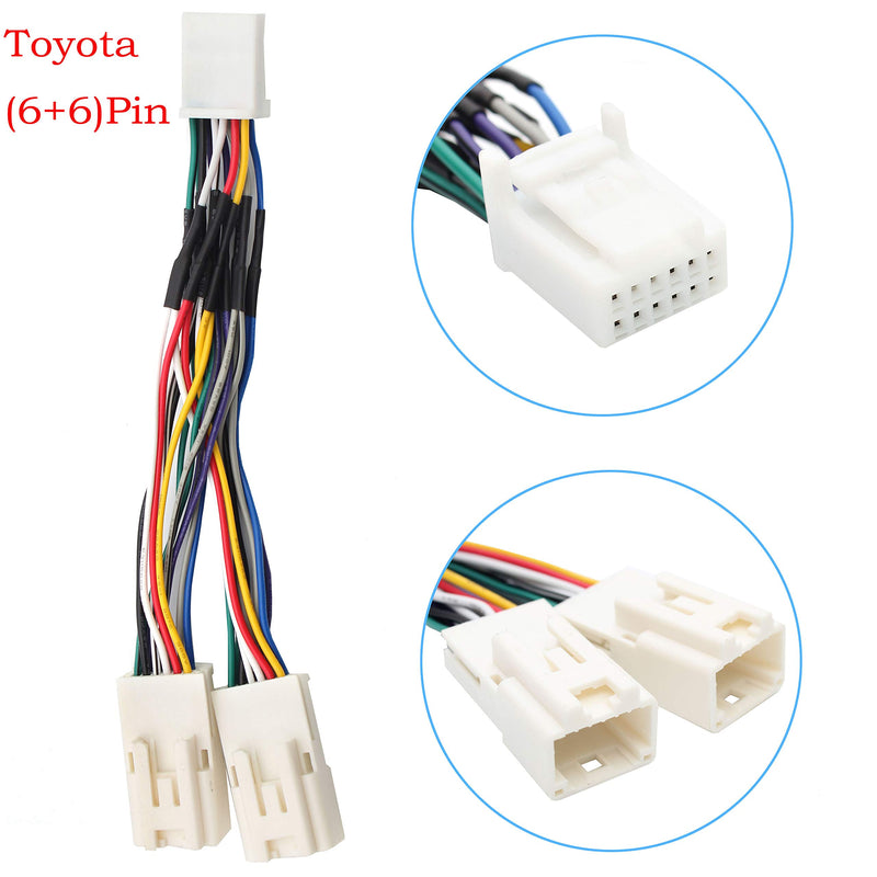 [AUSTRALIA] - Auxillary Adapter,Yomikoo Y Cable Radio Wiring Harness for USB Adapter CD Changer for Toyota (6+6) Pin 2003-2014 Toyota Camry Corolla Highlander RAV4 Yaris Auxiliary 