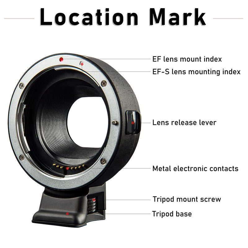 VILTROX EF-EOS M Mount Camera Adapter,Autofocus Lens Converter Ring,EF-M Lens Adapter Compatible with Canon EF/EF-S Series Lens/Canon EOS M Series Mirrorless Camera EOS M1 M2 M3 M5 M6 M10 M100