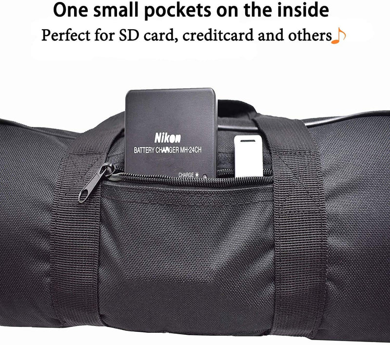 4.7x3.9x16.5in/12×10×42cm Padded Carrying Tripod Bag，Small Case Thicken with Shoulder Strap and Carry Handle for Tripods,Monopod and Musical Instrument,Durable Nylon,Light Weight