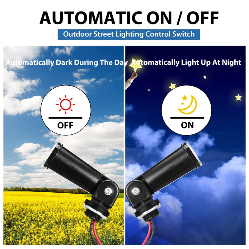 4 Pieces Photocell Sensor Switch Dusk to Dawn Photocell Sensor Outdoor Photoelectric Switch for Outdoor Wall Porch Light (120V)