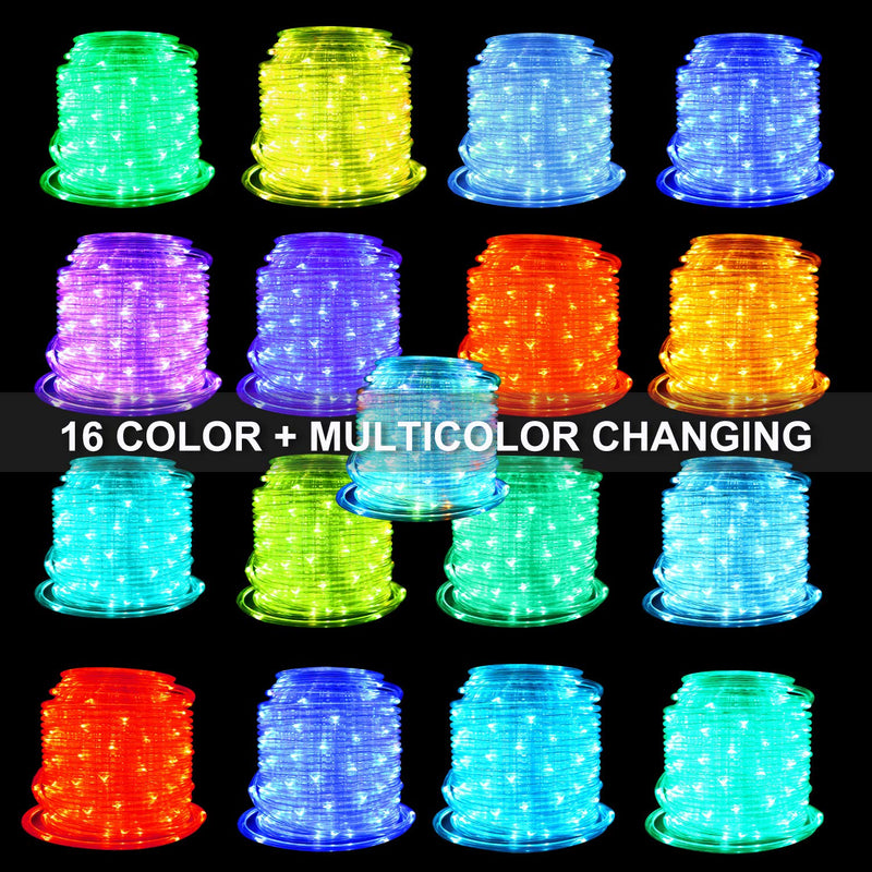 [AUSTRALIA] - LED Rope Lights Indoor 12M/40FT 120 LED USB IP68 Waterproof Rope Light, Color Changing Long Tube Multicolor Rope Light with 16 Colors 4 Modes Remote for Bedroom Dorm Room Deck Above Cabinet Porch 40.0 Feet 120 LED 40 FT 
