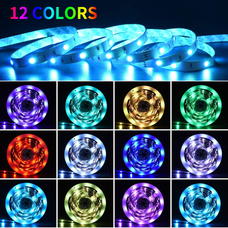 [AUSTRALIA] - LED Strip Lights 32.8ft RGB 5050 Tape Light 12V Color Changing Rope Light Kit with RF Remote Power Plug-in Dimmable Flexible Non-Waterproof Indoor Lighting for Bedroom Kitchen Party Christmas Rgb-non-waterproof 32.8FT/10M 