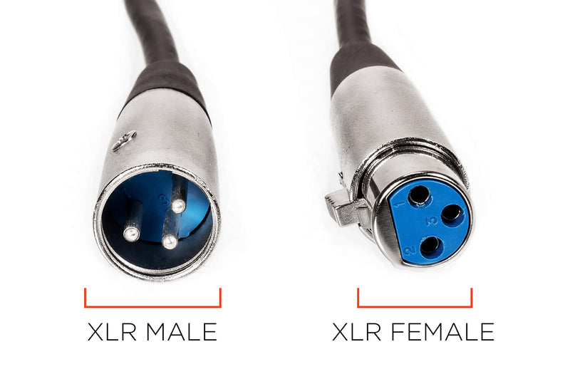 [AUSTRALIA] - XLR Male to XLR Female Microphone Extension Cable - 6mm Cable with 3P - 3 Pin Connector - for Mixers, Mic, Audio Consoles - Balanced Cable - 28 AWG - 15 Feet 15 Feet (4.5 Meter) Black 