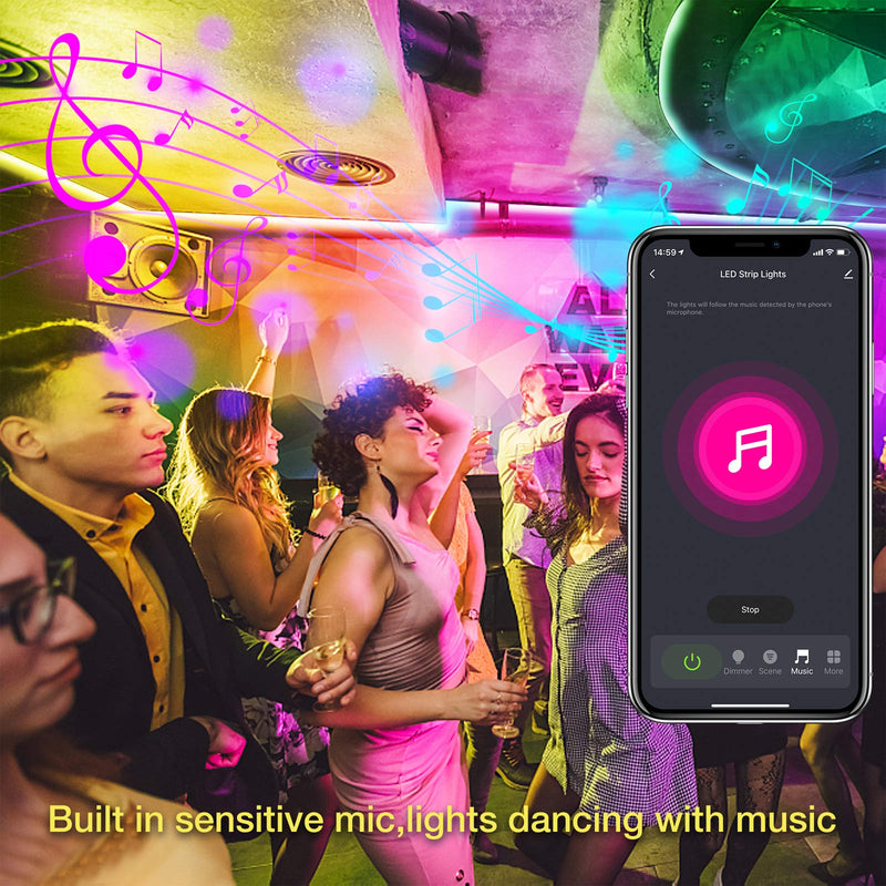 [AUSTRALIA] - DAYBETTER 50ft Led Strip Lights with Tuya WiFi App Control for Bedroom Home Decoration Work with Alexa and Google Assistant(2 Rolls of 25ft) 
